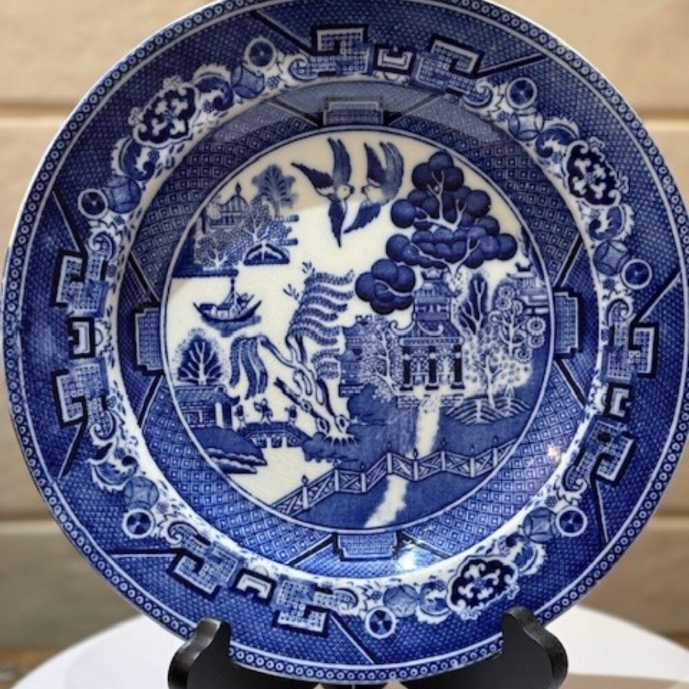 Vintage Blue OLD WILLOW 9" Dinner Plate by Adderly Ware England